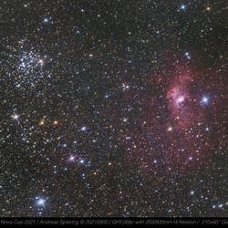 Nova Cas mit NGC7635 und M52